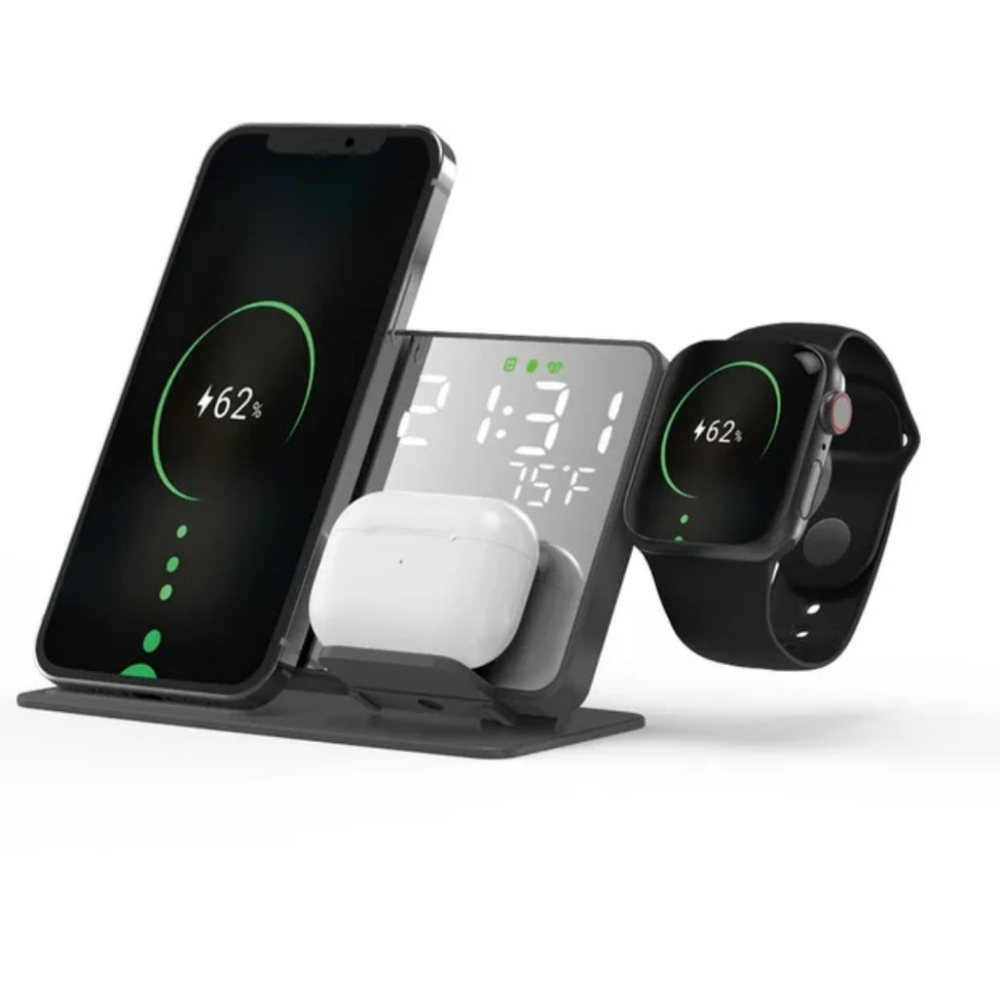 3-1 wireless charging station with clock